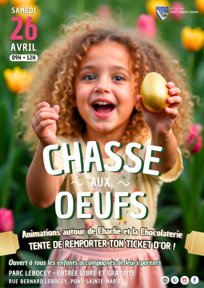 Affiche Grande chasse aux œufs_Pont-Sainte-Marie Ville de Pont Sainte-Marie