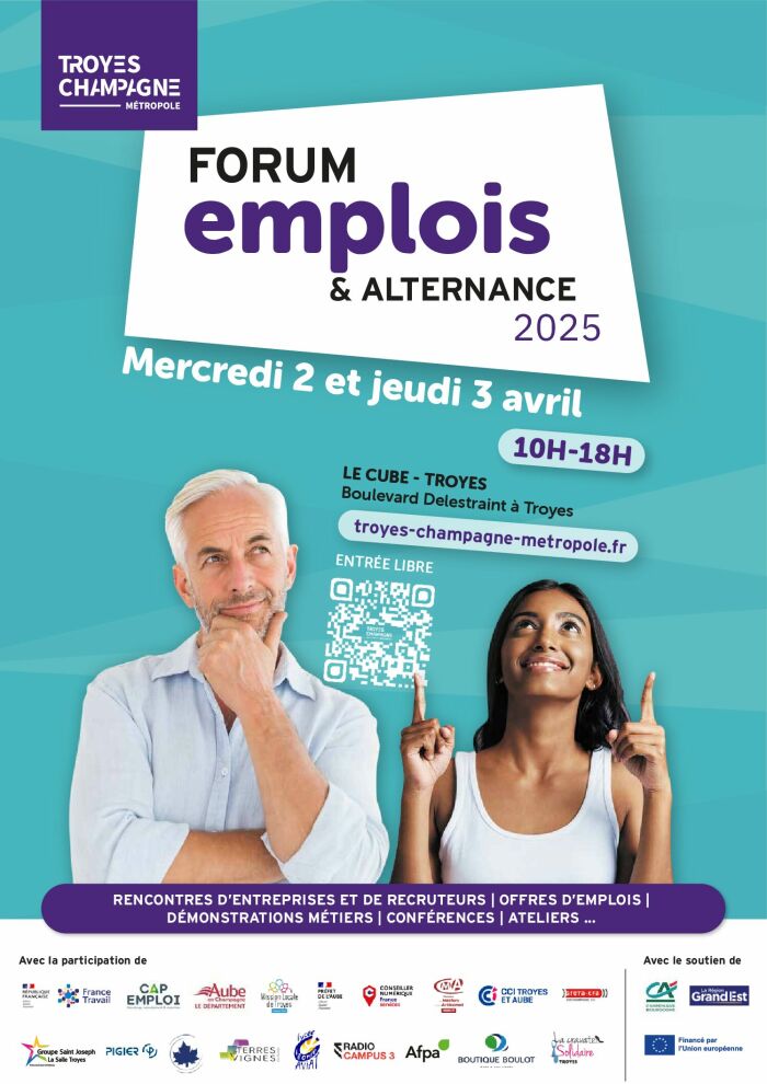 affiche forum emplois & alternance Troyes Champagne Métropole