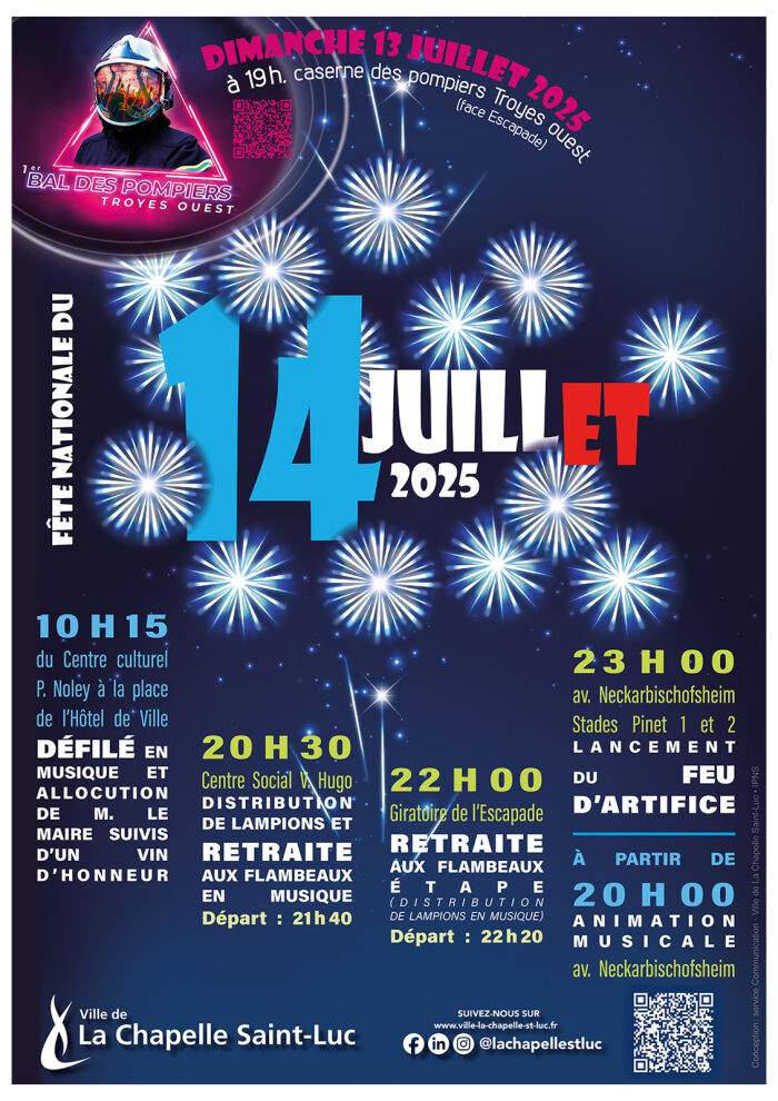 Affiche fête nationale Service communication - Ville de La Chapelle St Luc