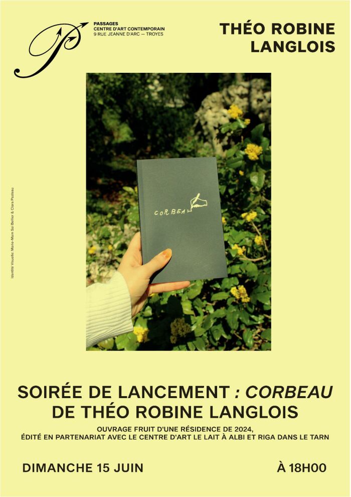 Affiche soirée de lancement Corbeau Identité Visuelle : Marie-Mam Sai Bellier & Clara Pasteau