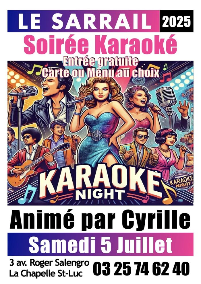 affiche soirée karaoké Le Sarrail