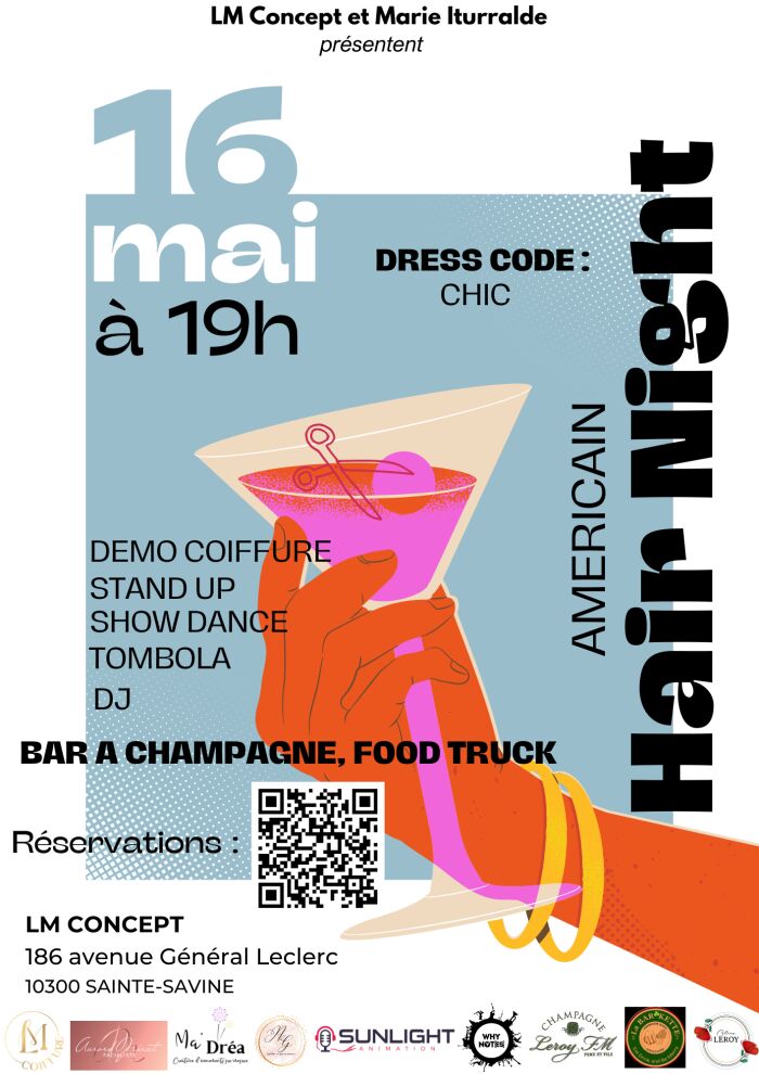 affiche american hair night LM Coiffure