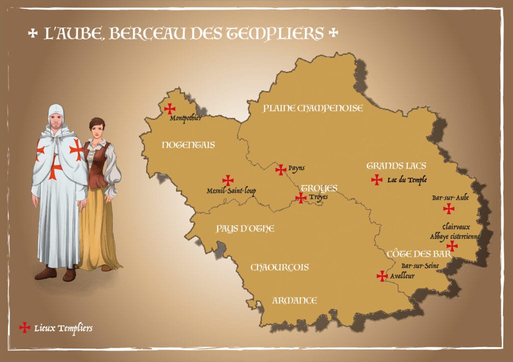 carte aube templier | European Templar Route